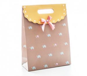 Подарочный пакет на липучке Слоны 26х19х9 см.   ― Интернет-магазин оригинальных подарков Tuk-i-tuk.ru