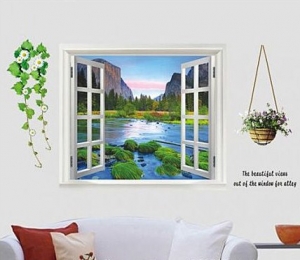 3D стикер "Вид на реку"  ― Интернет-магазин оригинальных подарков Tuk-i-tuk.ru