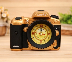 Часы на батарейке "Фотоаппарат" GOLD ― Интернет-магазин оригинальных подарков Tuk-i-tuk.ru