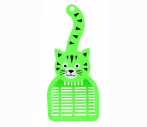 Зеленая лопатка для кошачьего туалета "Котик"  ― Интернет-магазин оригинальных подарков Tuk-i-tuk.ru