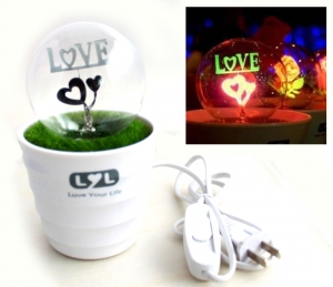 Ночник в горшке "LOVE"  ― Интернет-магазин оригинальных подарков Tuk-i-tuk.ru