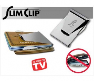 Зажим для денег металлический Slim Clip ― Интернет-магазин оригинальных подарков Tuk-i-tuk.ru